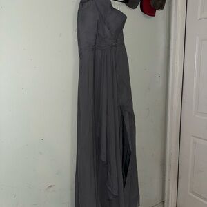 Elegant Gray One-Shoulder Dress